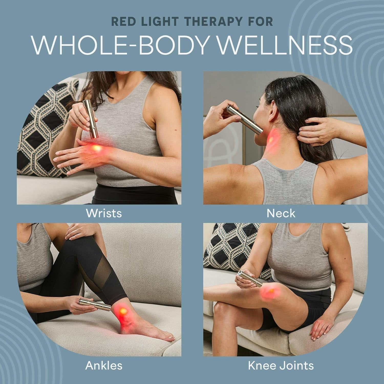 Infrared & Red Light Therapy for Body Joints & Muscles Wellness Support, Portable Red Light Therapy Device, near Infrared Light Therapy for Body & Face - Use 3 Wavelengths