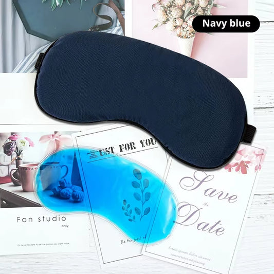 Sleep Light Blocking Eye Mask and Gel Cold Ice Pack Double-Sided Ice Silk Warm Cool Sleep Eye Mask for Travel Sleeping