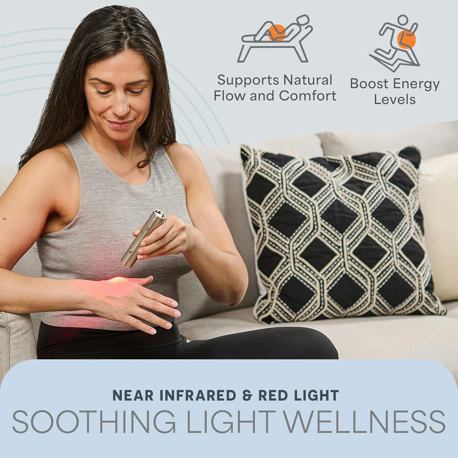 Infrared & Red Light Therapy for Body Joints & Muscles Wellness Support, Portable Red Light Therapy Device, near Infrared Light Therapy for Body & Face - Use 3 Wavelengths