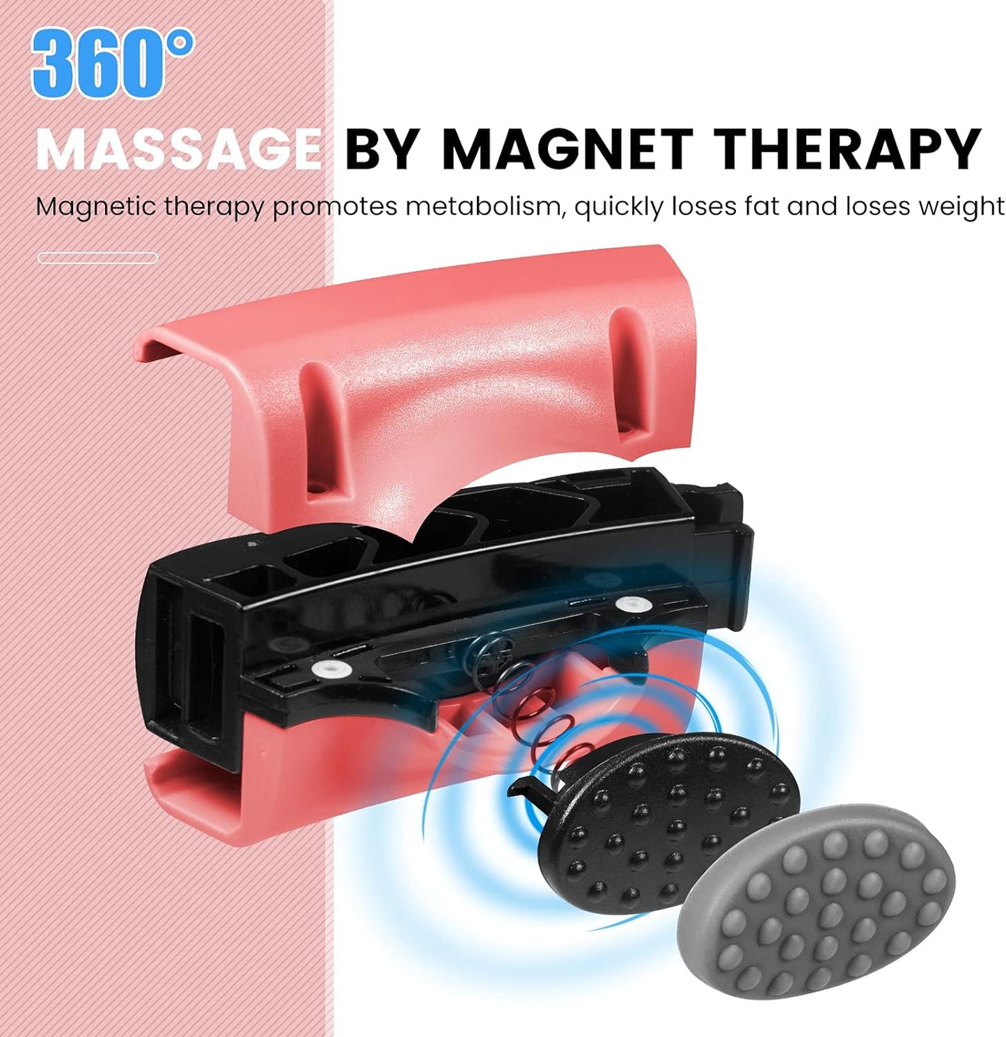 Smart Weighted Fitness Hoop for Adults Weight Loss Exercise Hoop, 2 in 1 Abdomen Massage Circle, Non-Fall Design with 16 Detachable Knots Timer and Adjustable Auto-Spinning Ball, Red