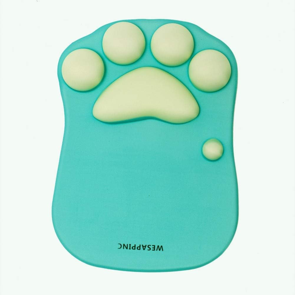 Cat Paw Mouse Pad with Wrist Support Soft Silicone Wrist Rests Non Slip Ergonomic Mousepad for Office Computer Gaming Desk Decor (10.7X7.8X0.9'') (Gray) White